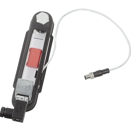Kipp Oil Level Gauge W Level & Temp Monitor D1=M12 164X42X21 Plastic, Norm Open Contact, Comp:Steel Sw=19 K1427.112712